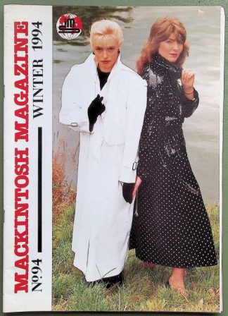 Two women in long coats stand by a lake on a winter 1994 magazine cover; white coat on left, black polka-dot coat on right, bold vertical title along the left edge.