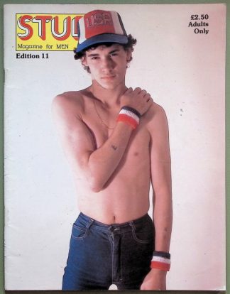 Magazine cover for men showing a shirtless young man in a USA cap and red-white wristbands; Edition 11, £2.50